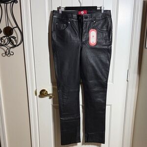 Laverapelle Men's Genuine Lambskin Black Leather Pants/ Jeans